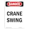Signmission Safety Sign, OSHA Danger, 24" Height, Rigid Plastic, Portrait Crane Swing, Portrait OS-DS-P-1824-V-1757 - alternate 1